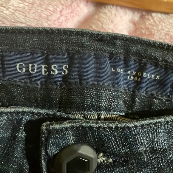 Guess Jeans, black leather knee pads, Zippered legs - Picture 3 of 4